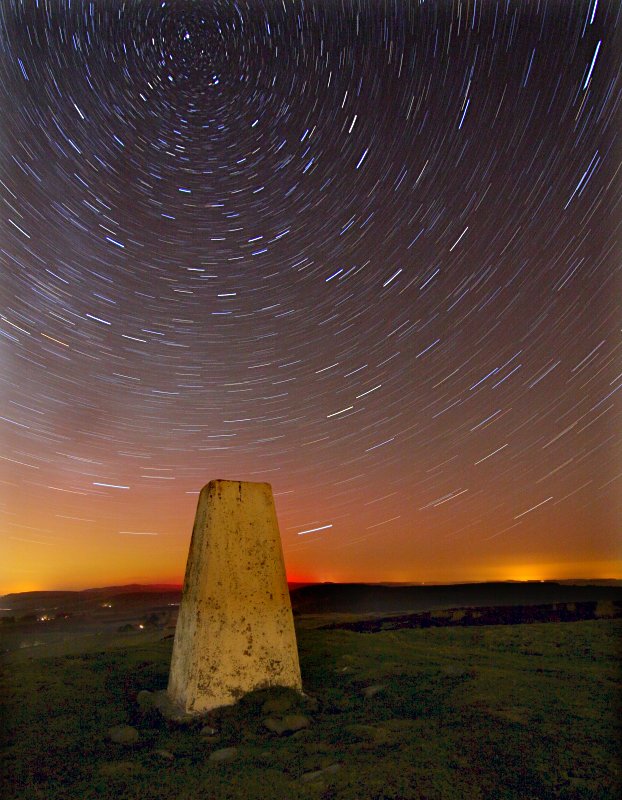 'Trig Point And Star Trails' by Dave Dixon LRPS