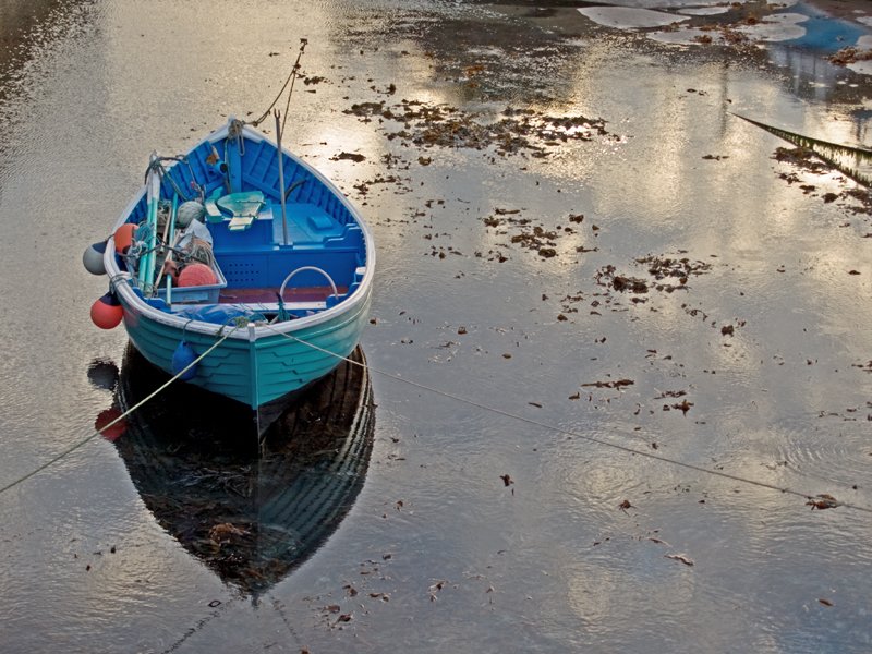 'Blue Boat Moored' by Peter Downs LRPS