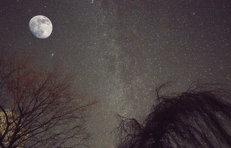 'Moon And Milky Way' by Richard Stent LRPS