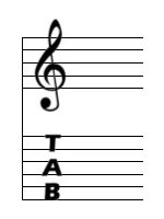 treble clef and tab border=